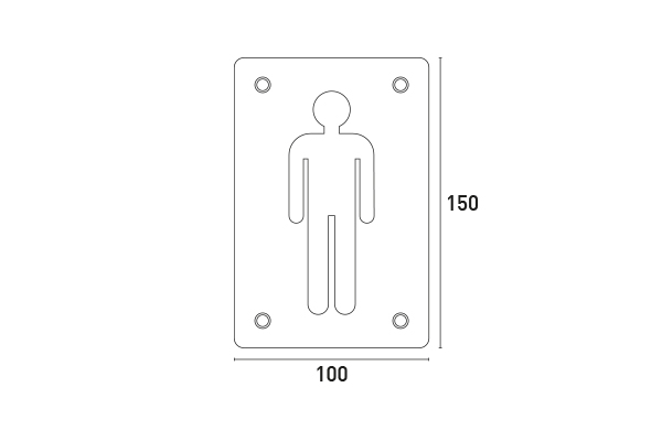Placa sinal�tica 150x100 - INOX 304